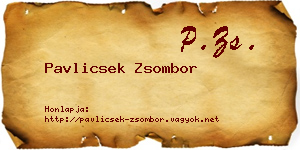 Pavlicsek Zsombor névjegykártya
